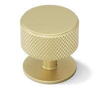 goldenwarm 10 Pack Gold Kitchen Knobs, Knurled Round Gold Knobs, Aluminum Alloy Single Hole Cupboard Handles