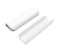 Goldenwarm 10Pack 128mm(5in) White Cabinet Handle Aluminum Finger Edge Pull Curved Profile Handle Concealed Furniture Handles Modern Drawer Handles