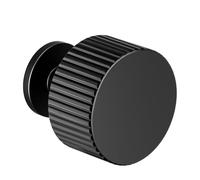 goldenwarm 10pcs Black Cabinet Knobs Black Drawer Knobs Cabinet Hareware (1-1/8"x1-1/8), Aluminum Alloy Single Hole