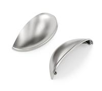 Goldenwarm 12 Pack Cup Kitchen Handles Brushed Nickel Drawer Handles 76mm(3inch) Hole Centers Zinc Alloy