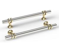 Goldenwarm 15 Pack Brushed Satin Nickel Kitchen Cupboard Handles, 128mm Hole Centers Kitchen Cabinet Handles Silver Drawer Pulls
