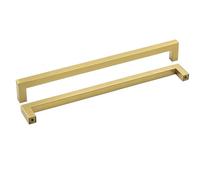 Goldenwarm 2 Pack Brushed Brass Cabinet Handles Filing Cabinet Handles -LSJ12GD288 Kitchen Cabinet Door Handles 288mm Hole Centers Square Cupboard Door Handle
