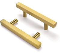 Goldenwarm 20Pack 64mm Drawer Pulls Gold Kitchen Cabinet Handles - LS1212GD64 Brushed Brass Drawer Handles Stainless Steel Cabinet Pulls for Bathroom 2 1/2 Inch