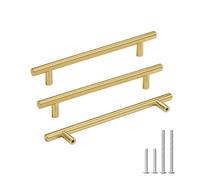 Goldenwarm 20Pack Gold Kitchen Handles 160mm Hole Center Gold Handles for Cupboard, Stainless Steel