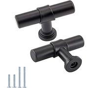 Goldenwarm 20Pcs Round Black Drawer Knobs - Modern Cabinet Handles - Single Hole - Bathroom Cabinets