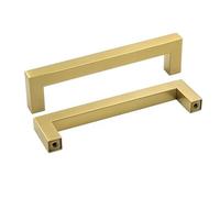 Goldenwarm 2Pack Gold Cabinet Handles 96mm Hole Centers Brass Drawer Handles
