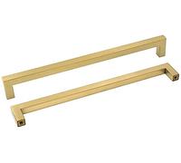 goldenwarm Brushed Brass Base Cabinet Drawer Knobs Furniture Hardware Gold Kitchen Cabinet Door Handle LSJ12GD Square Cabinet Door Handle Stainless Steel 10 Pack