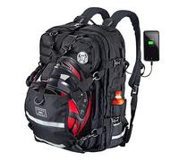 Goldfire V2 Waterproof Rechargeable Large Capacity Expandable Motorcycle Cycling Helmet/Laptop Backpack College Casual Daypack Travel Business Work Bag With USB Port Military Molle Systerm (Blac