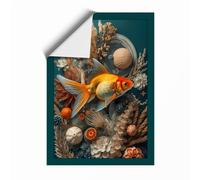 Goldfish Among Stones Eclectic Unframed Wall Art Print A1 (84.1×59.4cm), Wall Decor for Living Room, Bedroom, Office & Home, Art Gift
