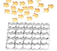 Goldfish Cookie Cutter - Stainless Steel 25-Cavity Mini Fish Cracker Mold for Baking Biscuits, Goldfish Crackers, and DIY Pastry Crafts