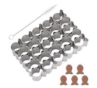 Goldfish Cracker Cutter, 25 Cavity Goldfish Cookie Cutter Stainless Steel Gold Fish Cracker Cookie Cutter with Cleaning Brush Cute Mini Cookie Cutter for Baking