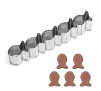 Goldfish Cracker Cutter, 5 Cavity Stainless Steel Fish Cookie Cutter Mini Goldfish Molds for Baking Anti-Stick Dough Perfect for Animal-Shaped Cookies