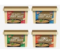 Goldfish Curry Sauce Paste Concentrate 4 Assorted Flavours - Hot & Spicy, Chinese Curry, Japanese style & Madras 405g (Pack of 4)