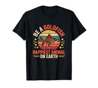 Goldfish Happiest Animal On Earth Retro T-Shirt