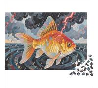 Goldfish Jigsaw 1000 Piece Challenge Toys For Adults And Kids Violent Storm Impossible Jigsaw Puzzles Educational Game Home Decoration 1000pcs (75x50cm)