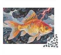 Goldfish Jigsaw Puzzles 1000 Pieces Challenge Toy for Adults,Stormy Weather Impossible Jigsaw Puzzles 1000 Pieces Educational Games Home Decoration 1000pcs (75x50cm)