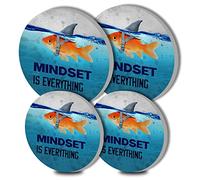 Goldfish Round Metal Hob Covers 4-Piece Stove Plate Cooker Mindest is Everything Hob Covers for Electric Cookers Top Burner Gas Range Oven Protector Kitchen Tools Accessories Modern Cooktop Decor