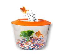 GOLDFISH STARTER SET KIT PACK TANK AQUARIUM BOWL LID GRAVEL PLANT GOLD FISH HOME