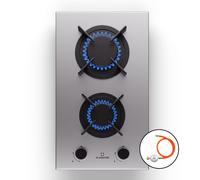 Goldflame gas hob 2-burner brass burner stainless steel