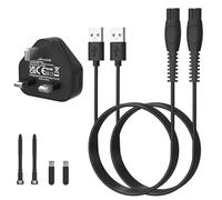 GOLDFOX 5V Charger fit for Philips Norelco One Blade QP2834 QP2824 QP2724 QP2734 S7887 S3243 MG5910 MG7910 QP1924 Electric Trimmer Shaver, USB One Blade Charger [2-Pack, Adapter]