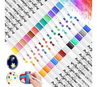 Goldge 24 PCS Acrylic Paint Pens, Rock Painting Pens, Paint Pens, Acrylic Markers, Fabric Pens for Gift Card Glass Wood Canvas Stones Egg Scrapbook Art Supplies Adults Kids