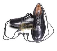 Goldia Clothes Industry Black Synthetic Leather Ghillie Brogues - Traditional Scottish Kilt Shoes for Highland Dress, Weddings & Formal Events, Black, 7 UK