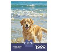 Goldie 1000 Pc Fade-Resistant Paper Dog Jigsaw for Home Decor Lovers Concentration Training Senior Pastime 52x38cm/1000pcs