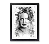 Goldie Hawn No.1 V3 Modern Framed Wall Art Print, Ready to Hang Picture for Living Room Bedroom Home Office Décor, Black A2 (64 x 46 cm)