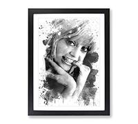 Goldie Hawn No.2 V3 Modern Framed Wall Art Print, Ready to Hang Picture for Living Room Bedroom Home Office Décor, Black A3 (34 x 46 cm)