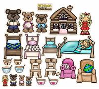 Goldilocks Three Bears Flannel/ Felt Board Figures 17 Pieces PRECUT Story Set Activity Page