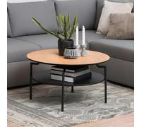 Goldington Coffee Table - Round - Oak and Black