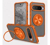 GOLDJU for Google Pixel 11/11 Pro Case Translucent Matte Back with Stand | 【Fit for Pixelsnap】Cover with Ring Holder Mil-Grade Drop Tested,Shockproof Phone Case for Pixel 11- Orange/Translucent