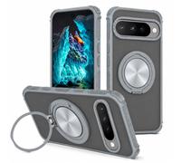 GOLDJU for Google Pixel 11 Pro XL Case Translucent Matte Back with Stand | 【Fit for Pixelsnap】Cover with Ring Holder Mil-Grade Drop Tested,Shockproof Phone Case - Gray/Translucent