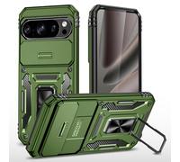 GOLDJU for Google Pixel 11 Pro XL Phone Case Green | Camera Cover & Rotatable Kickstand,Anti-Scratch Shockproof Heavy-Duty Phone Cover Rugged Case for Pixel 11 Pro XL-Green