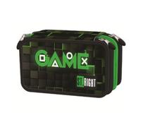 Goldkids - Pencil Case 3 Compartments - Pencil Case for Girls and Boys - Pencil Case 3 Compartments Pencil Case 46 Pieces Filled Pencil Case School Pencil Case Game Motif, black, 3-fähig, Pencil case