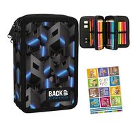 Goldkids - Pencil Case 3 Compartments - Pencil Case for Girls and Boys - Pencil Case 3 Compartments Pencil Case Filled Pencil Case - School Pencil Case and Homework Book, Laser, XL, Classic