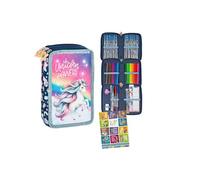 Goldkids - Pencil Case 3 Compartments - Pencil Case for Girls and Boys - Pencil Case 3 Compartments Pencil Case Filled Pencil Case School Pencil Case and Homework Book, Unicorn, 3-fähig, Pencil case