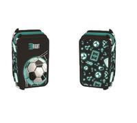 Goldkids - Pencil Case 3 Compartments - Pencil Case for Girls and Boys - Pencil Case 3 Compartments Pencil Case 46 Pieces Filled Pencil Case School Pencil Case Ball Motif, black, 3-fähig, Pencil case