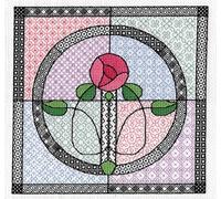 Goldleaf Needlework KL205 Stained Glass Rose Blackwork Kit