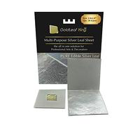 GoldleafKing Genuine Edible Silver Leaf Sheets | 30 Sheets - 2.0 x 2.0 inches for Cooking, Cake & Chocolate, Silver Fondant, Multi-Purpose, edible cake decorations + Free Small Gold Leaf x 10