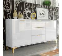 Goldline Gloss 140cm Sideboard - White Gloss