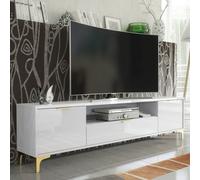 Goldline Gloss Tv Unit 200Cm White Luxury - Creative Furniture