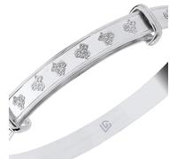 Goldlinks Sterling Silver Baby Bangle - Adjustable Teddy Bear Design Infant Bracelet | 925 Hallmarked | Ideal Christening Gift for Boys & Girls | 40-47mm