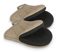 Goldmeet 1 Pair Short Oven Mitts, Heat Resistant Silicone Kitchen Mini Oven Mitts for 500 Degrees, Non-Slip Grip Surfaces and Hanging Loop Gloves, Baking Grilling Barbecue Microwave Machine Washable