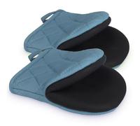 Goldmeet 1 Pair Short Oven Mitts, Heat Resistant Silicone Kitchen Mini Oven Mitts for 500 Degrees, Non-Slip Grip Surfaces and Hanging Loop Gloves, Baking Grilling Barbecue Microwave Machine Washable