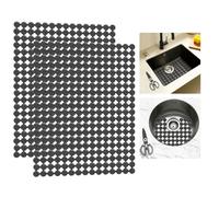 Goldmeet Non-Slip Sink Protector Mats 2 Pack, PVC Kitchen Sink Liners for Ceramic/Stainless Steel, Customizable Anti-Scratch Draining Mat 30x40cm with Scissors, Sink Accessories Sink Splash Guard