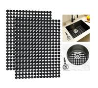 Goldmeet Sink Protector Mats for Ceramic Sink/Stainless Steel, 2Pack Cuttable PVC Sink Mat with Scissors, Cut to Size Kitchen Sink Mats, 30 x 40cm (Dark Black)