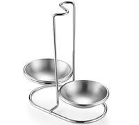 GoldNJade 304 Stainless Steel Double Ladles Holder Vertical Spoon Rest Cooking Utensils Stand (4 inch)