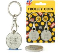 GoldNugget Trolley Token Keyring -UK Pound Token Keyring for Supermarket Trolleys & Gym Lockers - Sturdy Metal Coin with Key Clip - Ideal Everyday Accessory for Trolley or Locker Use