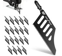 GoldOars 20Pcs Flush Cutting Jigsaw Blade for Wood 111mm 11TPI | Width 32 mm, HCS, T-Shank, 111mm, 20Pcs, for Wood Cork Plywood Fibreboard, Compatible with Bosch